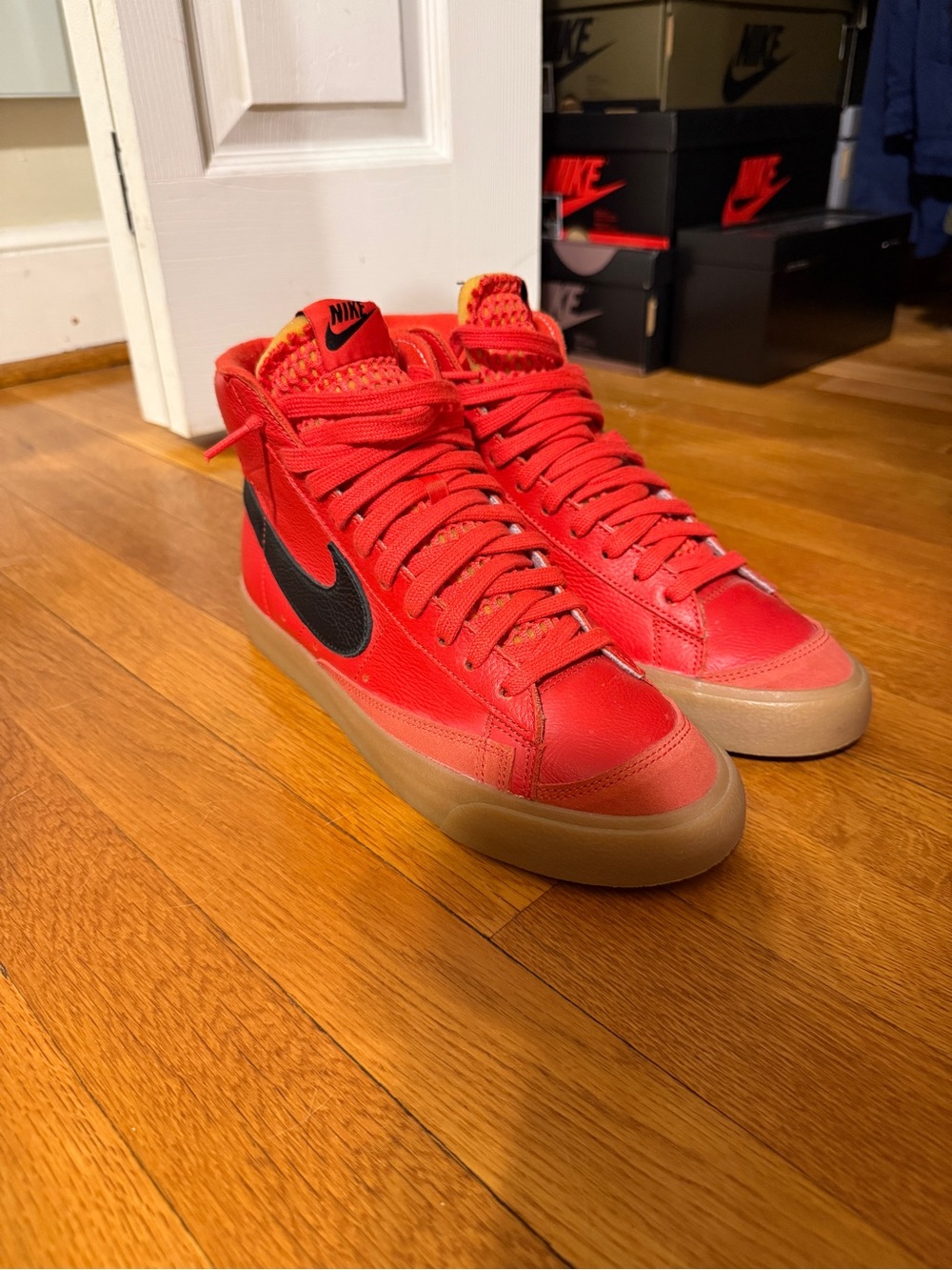 Nike Red Blazer Sneakers with Black Swoosh and Gum Sole - Men’s Size 9